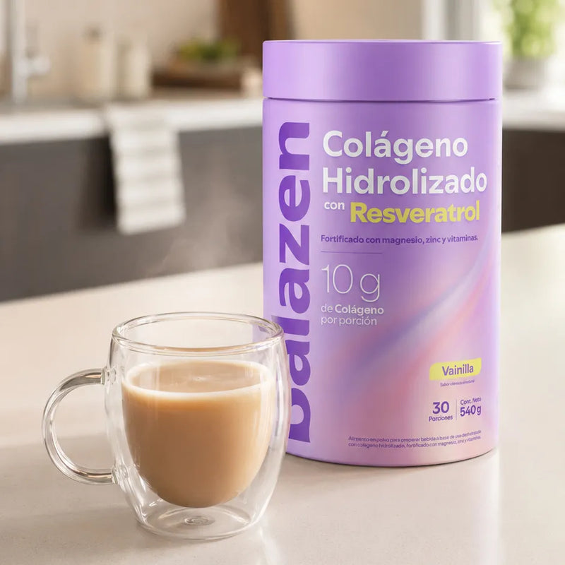 Colágeno hidrolizado Balazen preparado con café con leche