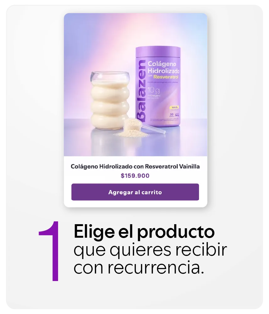 Primer paso para suscribirse y recibir productos Balazen periódicamente